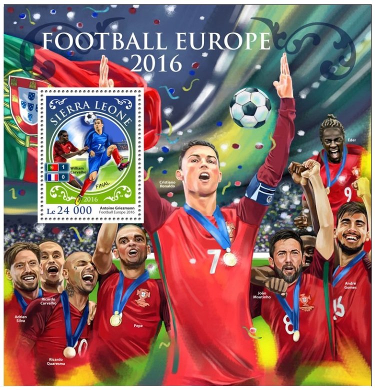 Selos Futebol - Euro 2016 - Bloco da Serra Leoa Selos Futebol - Euro 2016 - Bloco da Serra Leoa