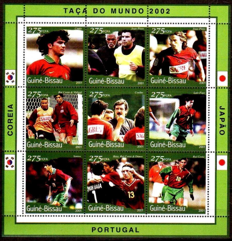Selos Futebol - Mundial 2002 - Bloco da Guine-Bissau (9 selos) Selos Futebol - Mundial 2002 - Bloco da Guine-Bissau (9 selos)