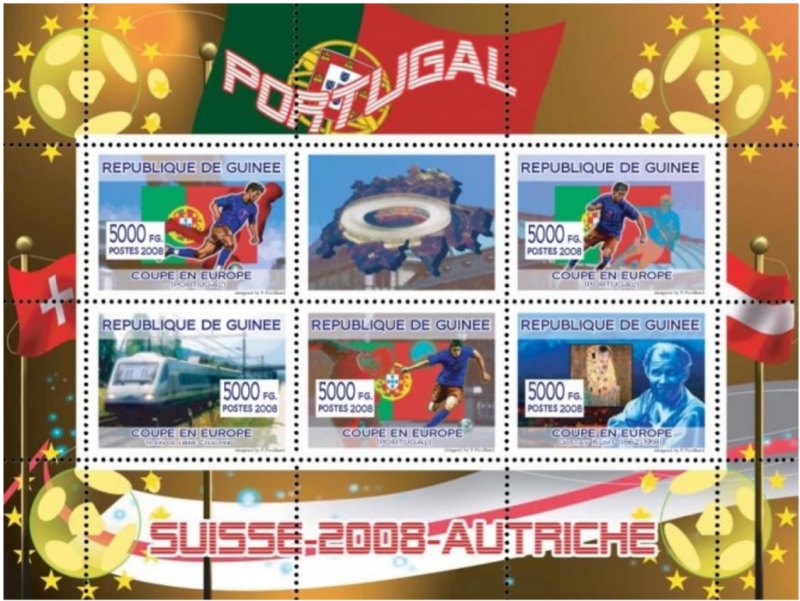 Selos Futebol - Euro 2008 - Bloco da Guine (6 selos) Selos Futebol - Euro 2008 - Bloco da Guine (6 selos)