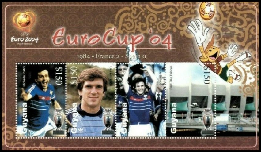 Selos Futebol - Euro 2004 - Bloco da Guiana (4 selos) Selos Futebol - Euro 2004 - Bloco da Guiana (4 selos)
