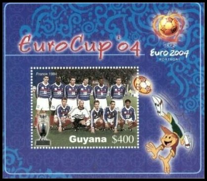 Selos Futebol - Euro 2004 - Bloco da Guiana (1 selo) Selos Futebol - Euro 2004 - Bloco da Guiana (1 selo)