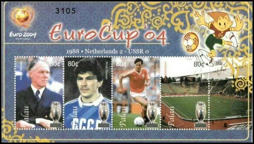 Selos Futebol - Euro 2004 - Bloco de Palau (4 selos) Selos Futebol - Euro 2004 - Bloco de Palau (4 selos)